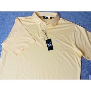 FootJoy FJ Golf Polo Shirt Yellow Short Sleeve Arkansas Men's Sz L**NWT